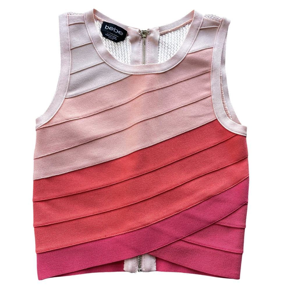 bebe Pink and Coral Sleeveless Top